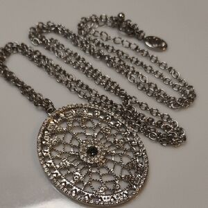 Charming Charlie Silver tone  Pendant Necklace